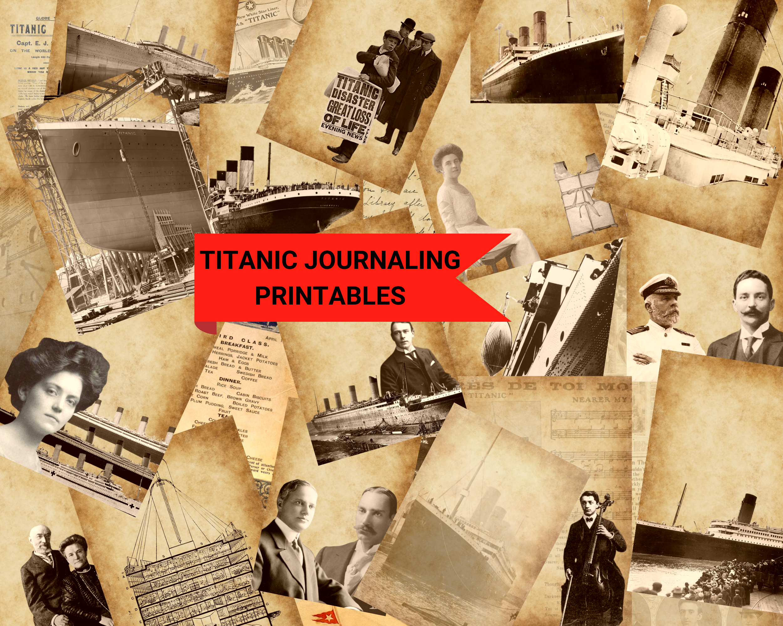 Digital Titanic Junk Journal Scrapbook Pages