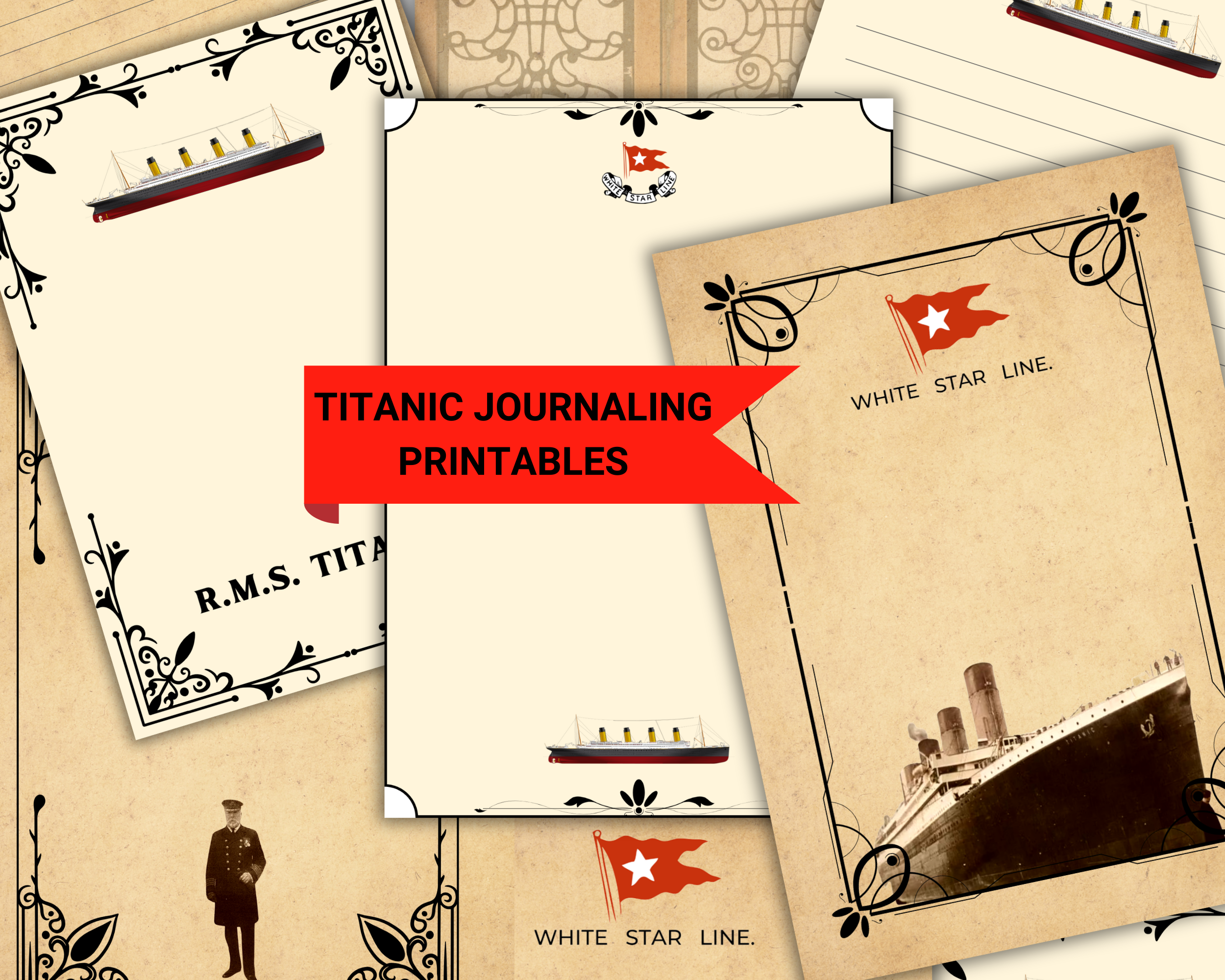 Digital Titanic Junk Journal Scrapbook Pages